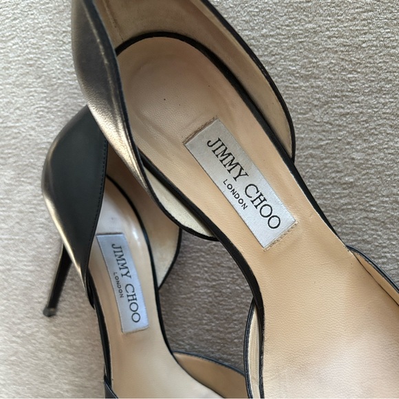 Jimmy Choo Addison 80 Leather d'Orsay Pumps - Picture 2 of 11